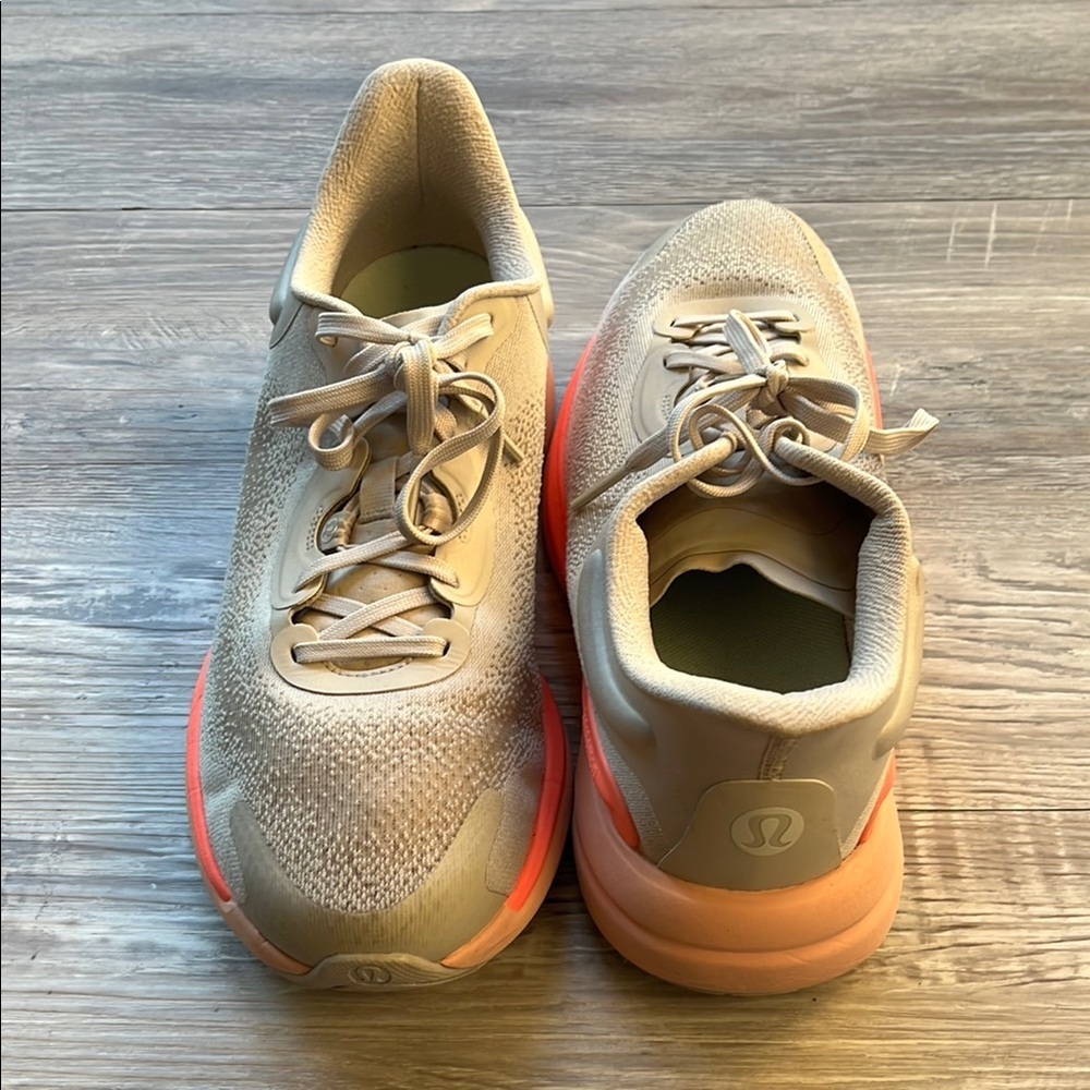 Lululemon Chargefeel 2 Low
Womens Workout Shoe Beige and Coral Sneakers Sizes 11